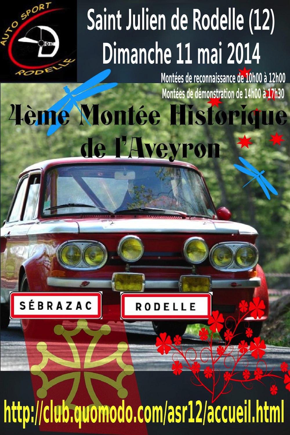 Affiche - Montée Historique de l'Aveyron 2014 - Auto Sport Rodelle