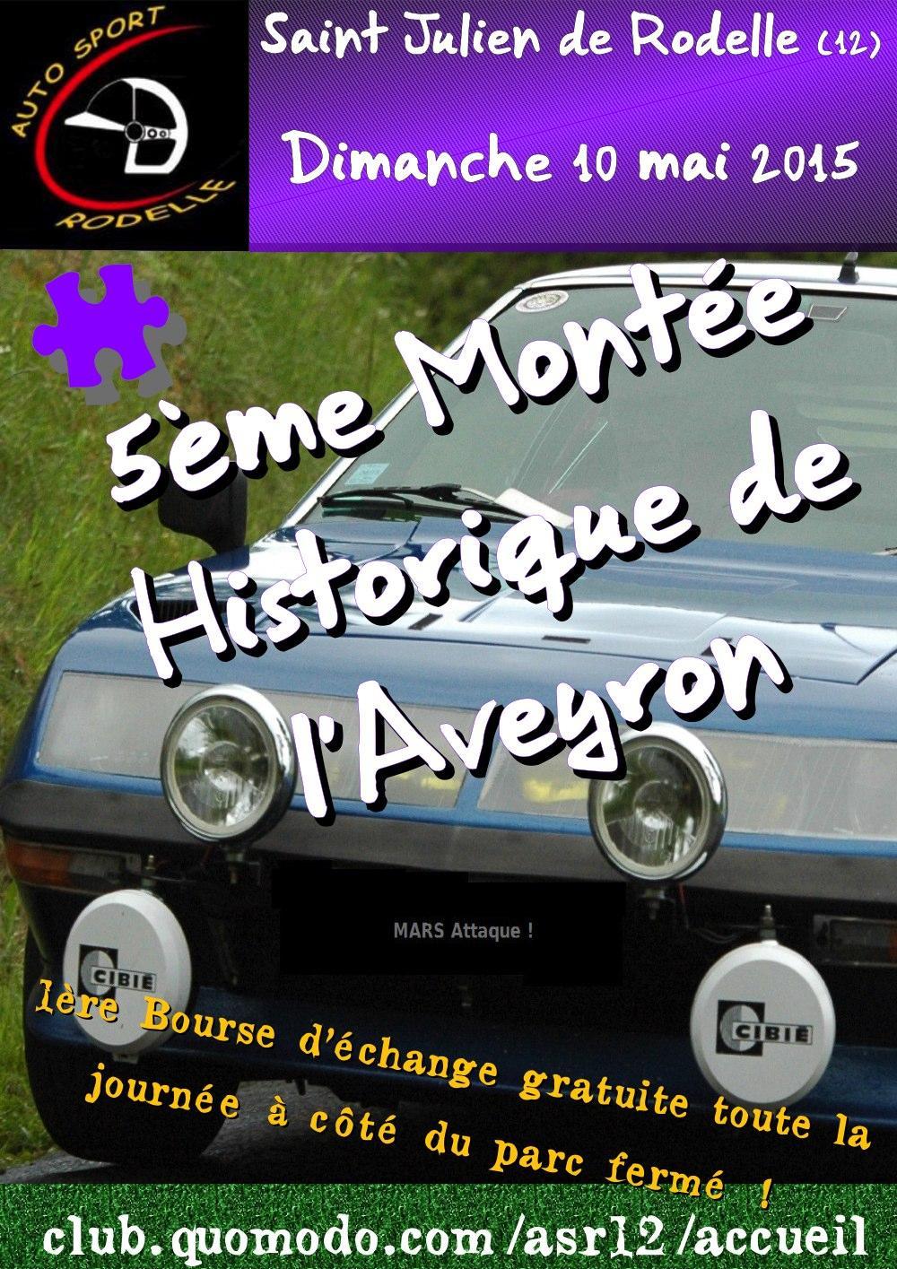 Affiche - Montée Historique de l'Aveyron 2015 - Auto Sport Rodelle