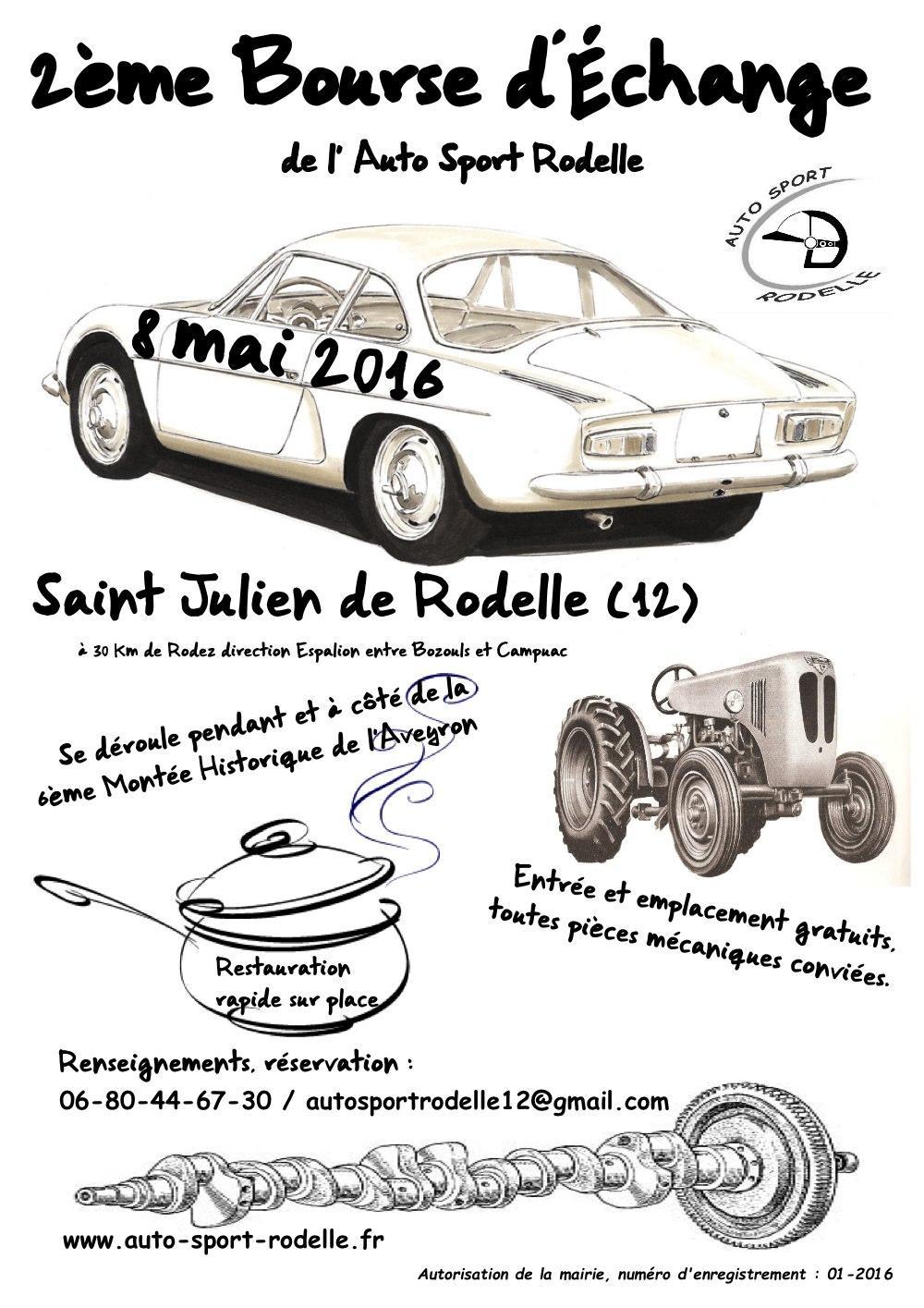 Affiche - Bourse de l'échange 2016 - Auto Sport Rodelle