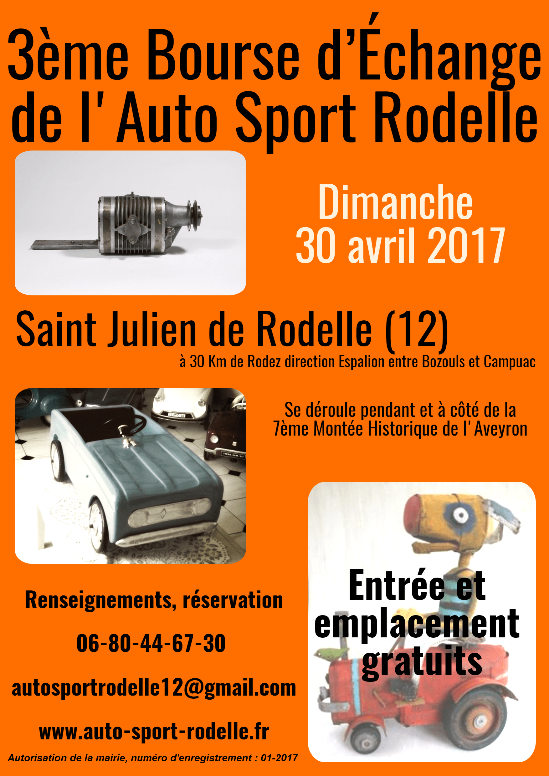 Affiche - Bourse d'échange 2017 - Auto Sport Rodelle