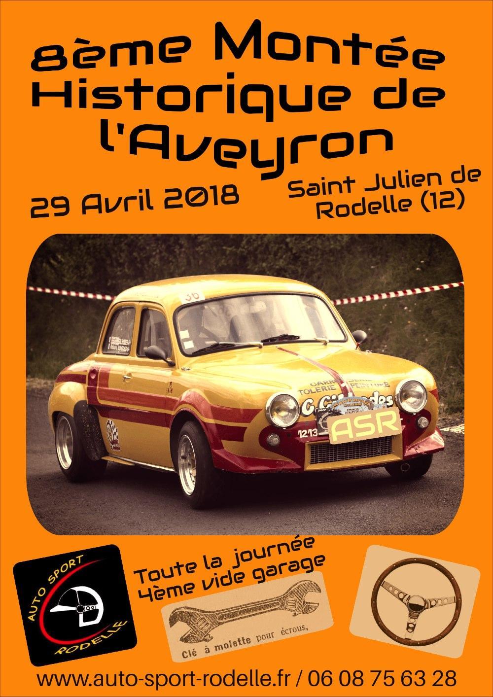 Affiche - Montée historique de l'Aveyron 2018 - Auto Sport Rodelle