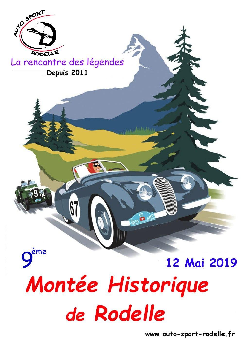 Affiche - Montée historique de l'Aveyron 2019 - Auto Sport Rodelle