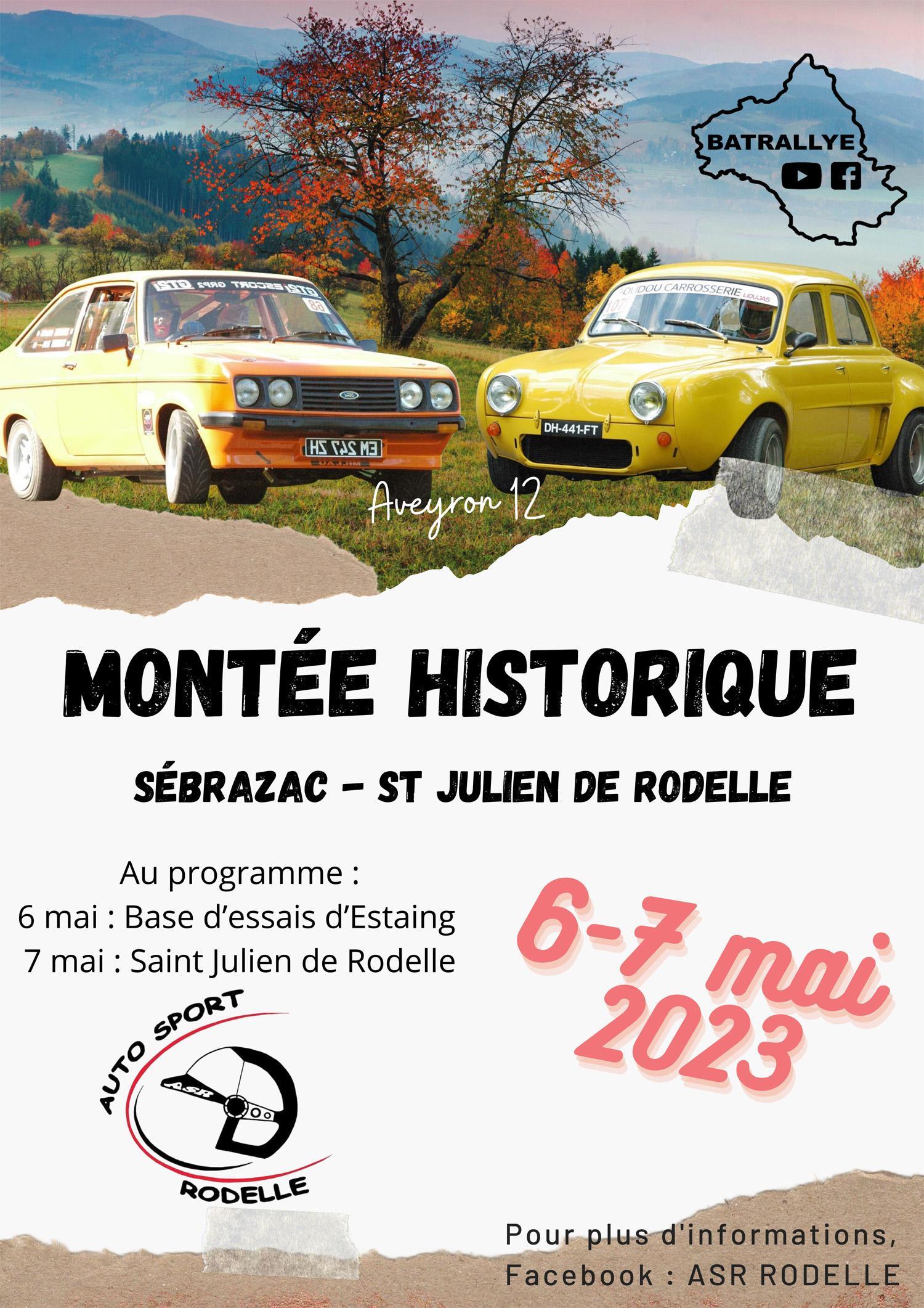 Affiche - Montée historique de l'Aveyron 2023 - Auto Sport Rodelle