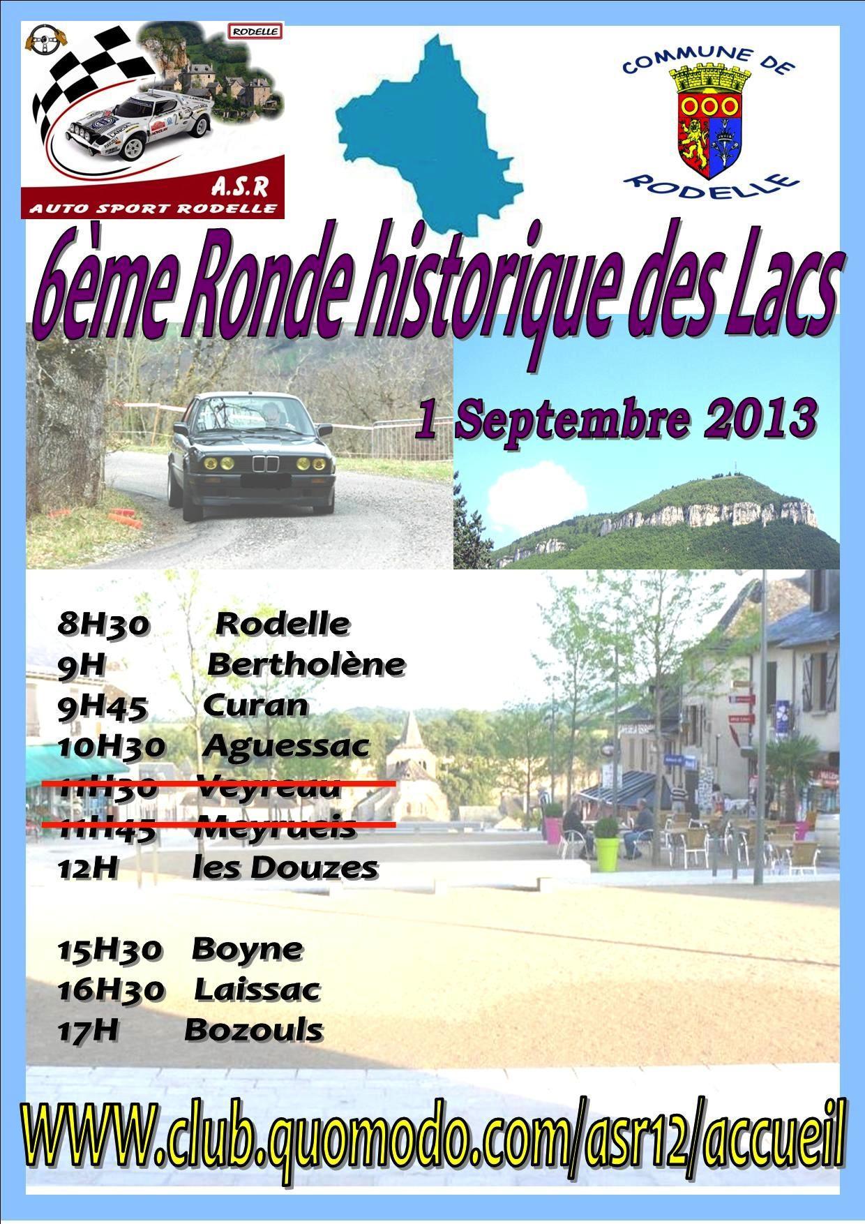 Affiche - Ronde des lacs 2013 - Auto Sport Rodelle