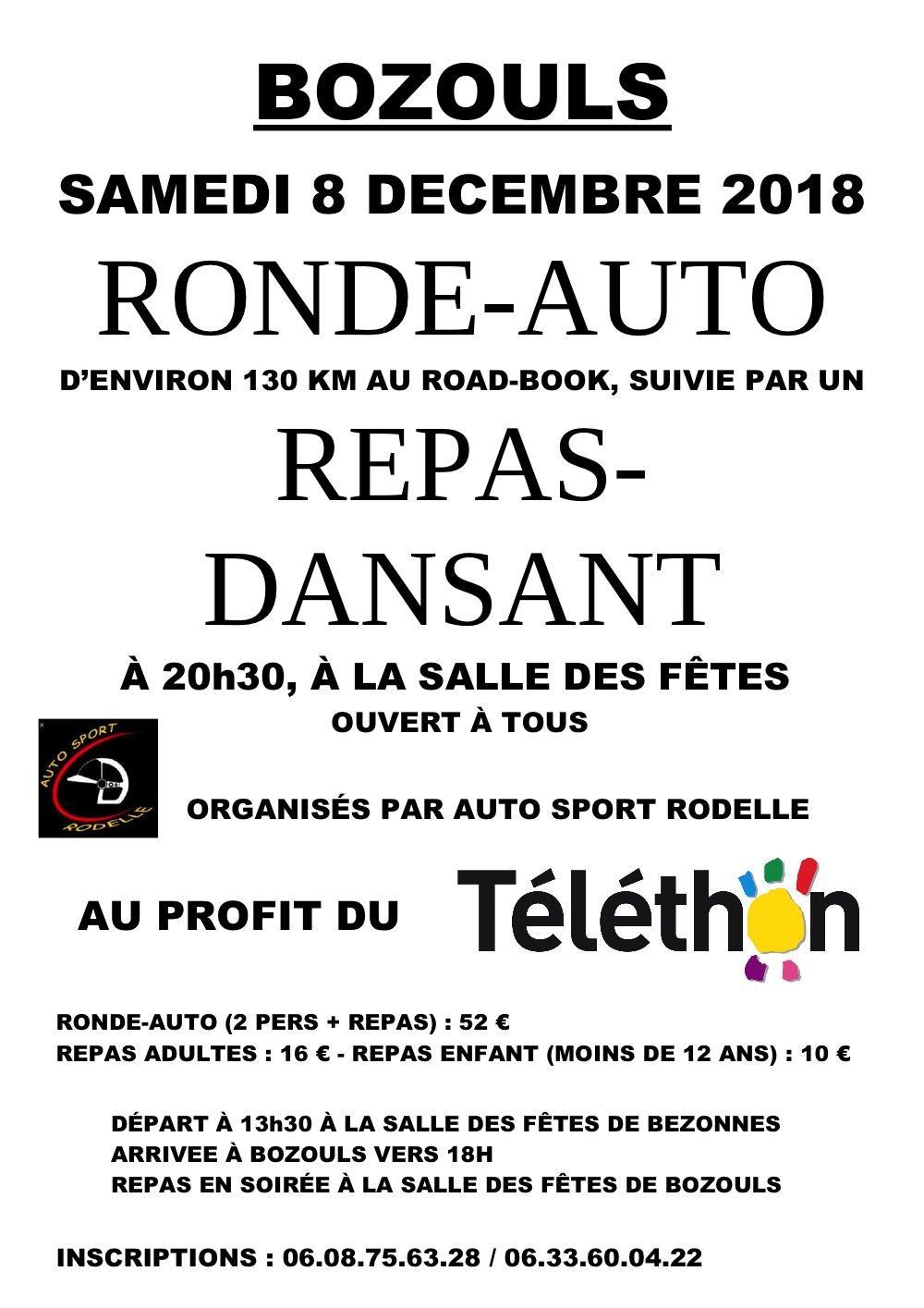 Affiche - Ronde du Téléthon 2018 - Auto Sport Rodelle